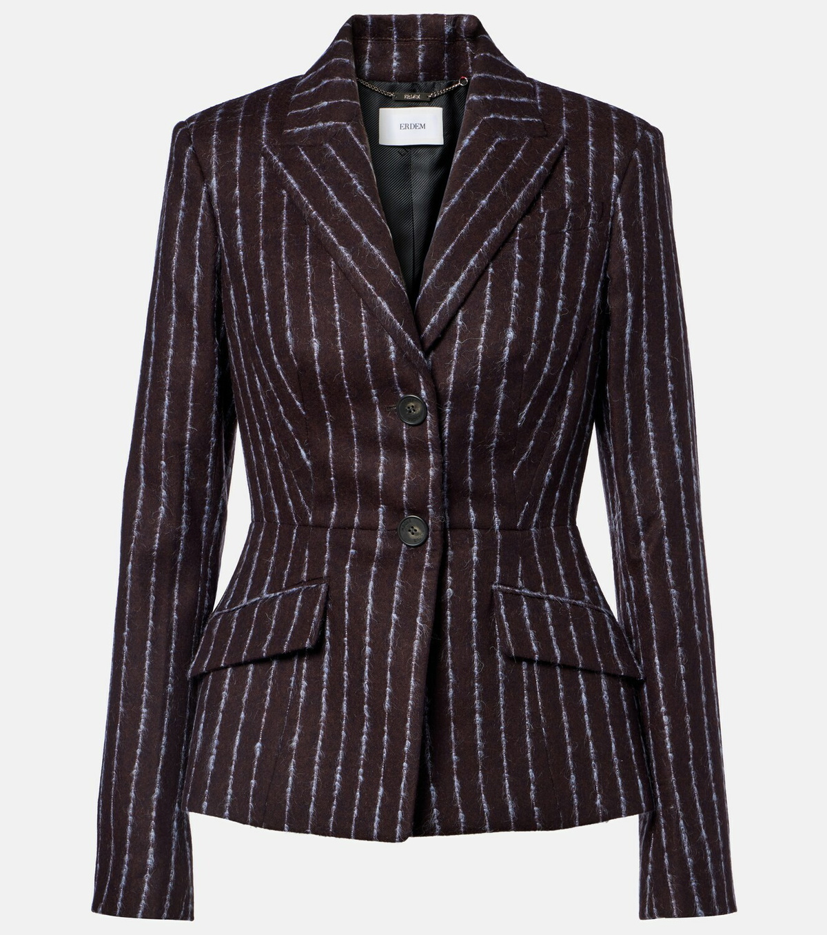 Erdem Pinstripe wool and mohair blazer