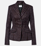 Erdem Pinstripe wool and mohair blazer