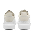 Alexander McQueen Men's Heel Tab Wedge Sole Sneakers in White/Grey