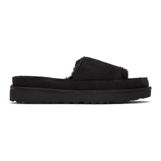 Photo: Y/Project Black Uggs Edition Shearling Slides