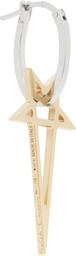 Rick Owens Gold & Silver Hollywood Pentagram Single Earring