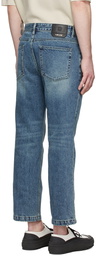 Solid Homme Blue Slim Cropped Jeans