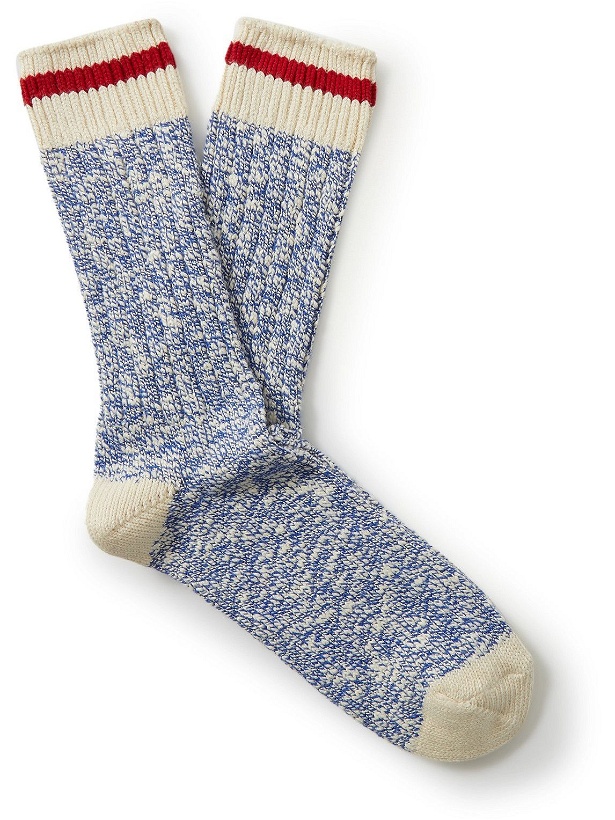 Photo: Thunders Love - Striped Ribbed Cotton-Blend Socks