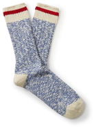 Thunders Love - Striped Ribbed Cotton-Blend Socks