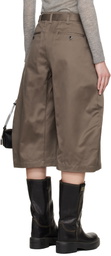 sacai Taupe Cotton Chino Shorts