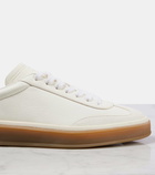 Loro Piana Tennis Walk suede-trimmed leather sneakers