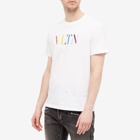 Valentino Men's VLTN Multi Logo T-Shirt in White/Multi