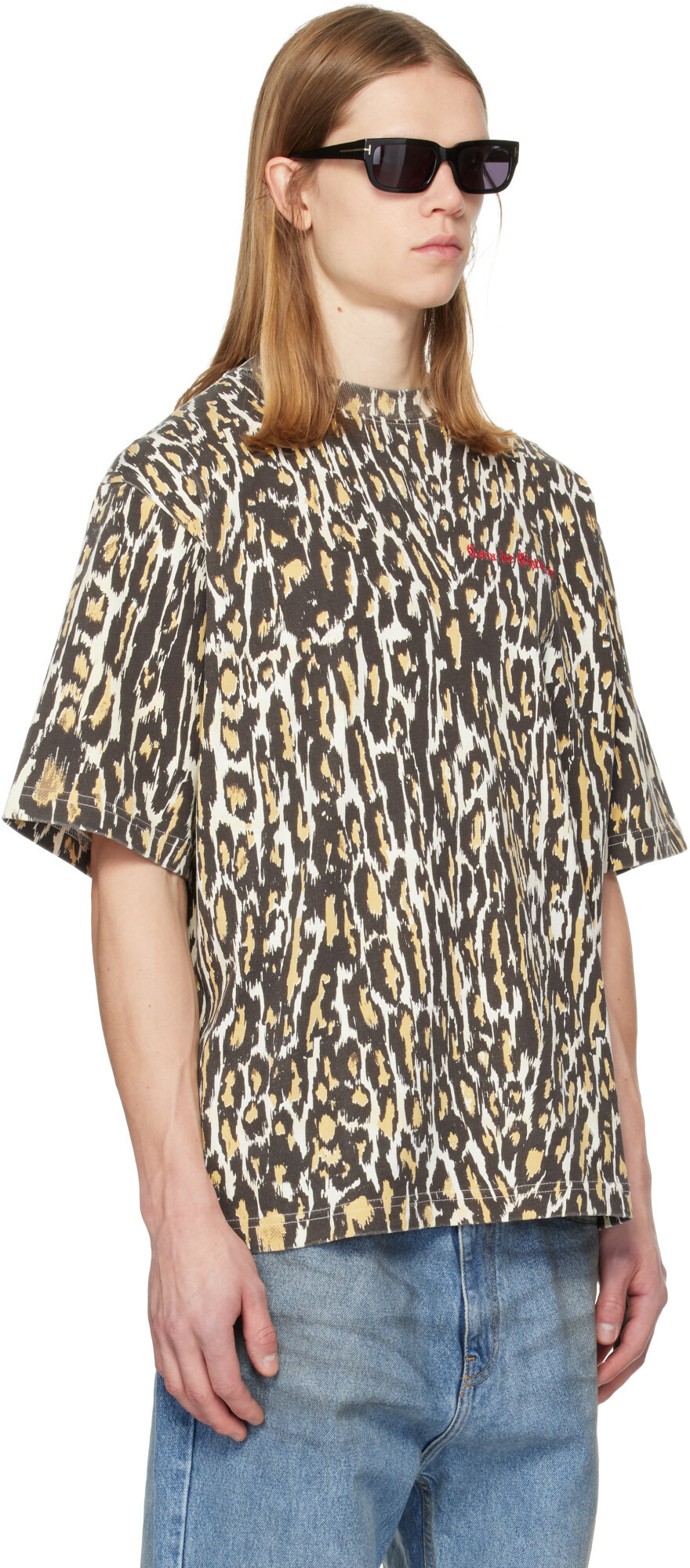 WILLY CHAVARRIA Beige Cheetah Standard T-shirt