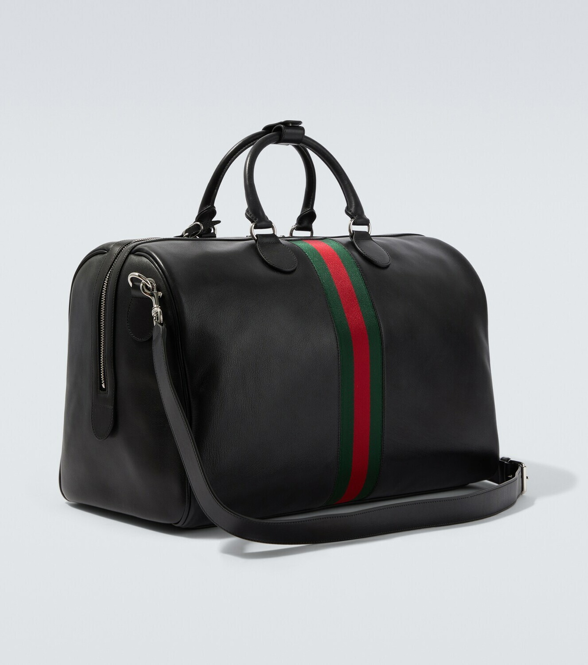 Gucci Web Trademark Medium leather duffel bag