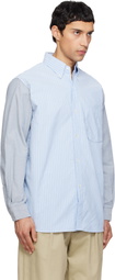 nanamica Blue & Gray Button Down Stripe Storm Shirt