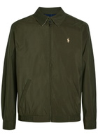 Polo Ralph Lauren Windbreaker Logo Brushed Poplin Bomber Jacket Olive