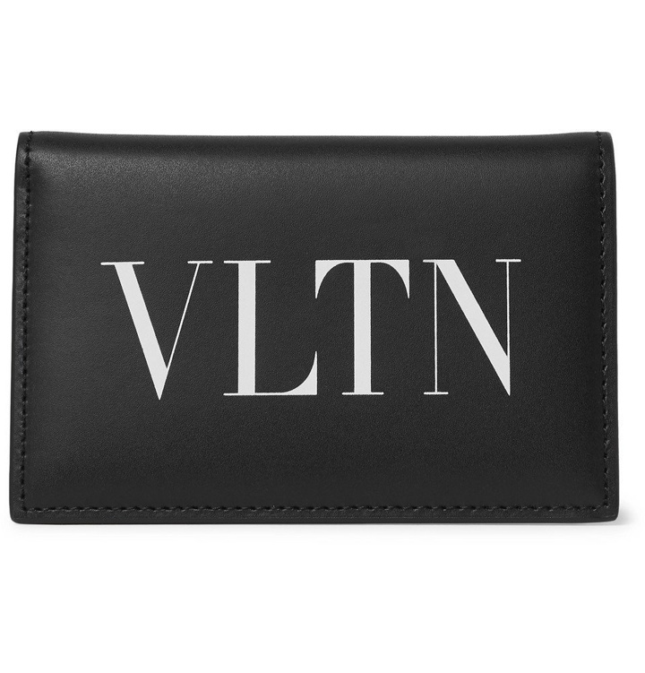 Photo: Valentino - Valentino Garavani Logo-Print Leather Bifold Cardholder - Black