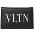 Valentino - Valentino Garavani Logo-Print Leather Bifold Cardholder - Black