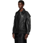 Nour Hammour Black Micah Leather Bomber Jacket