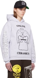 Online Ceramics SSENSE Exclusive Grey Angel Bear Hoodie