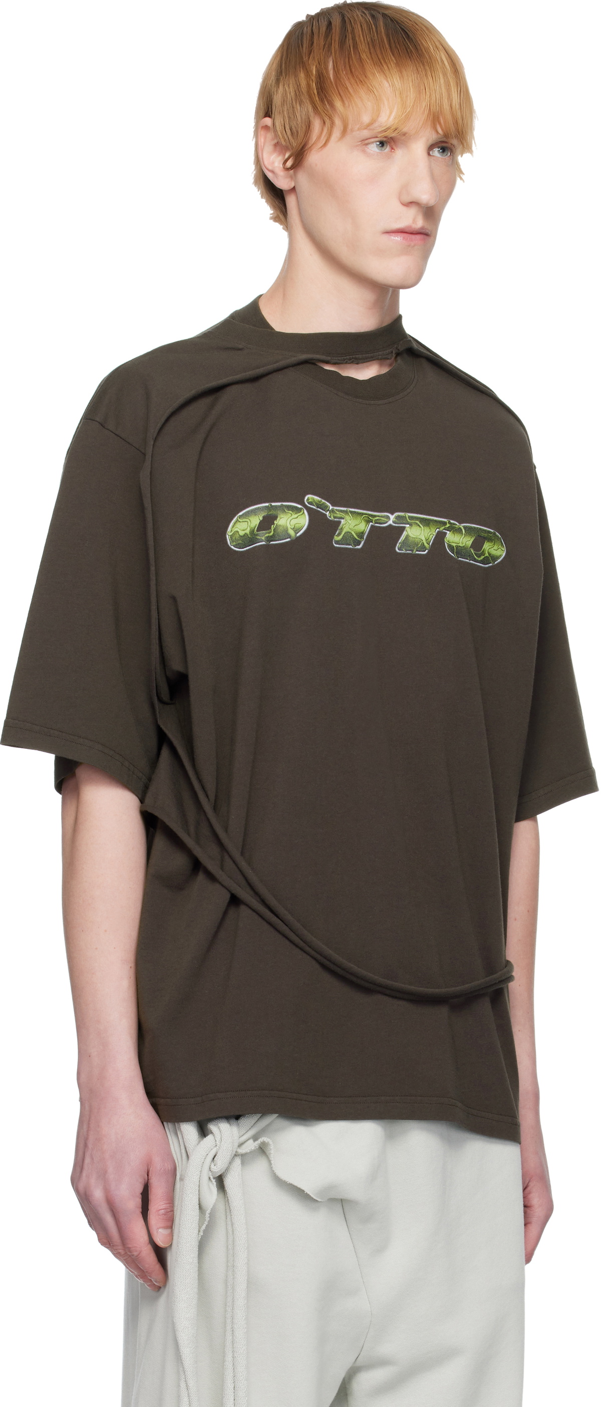 Ottolinger Brown Oversized Flap T-shirt Ottolinger