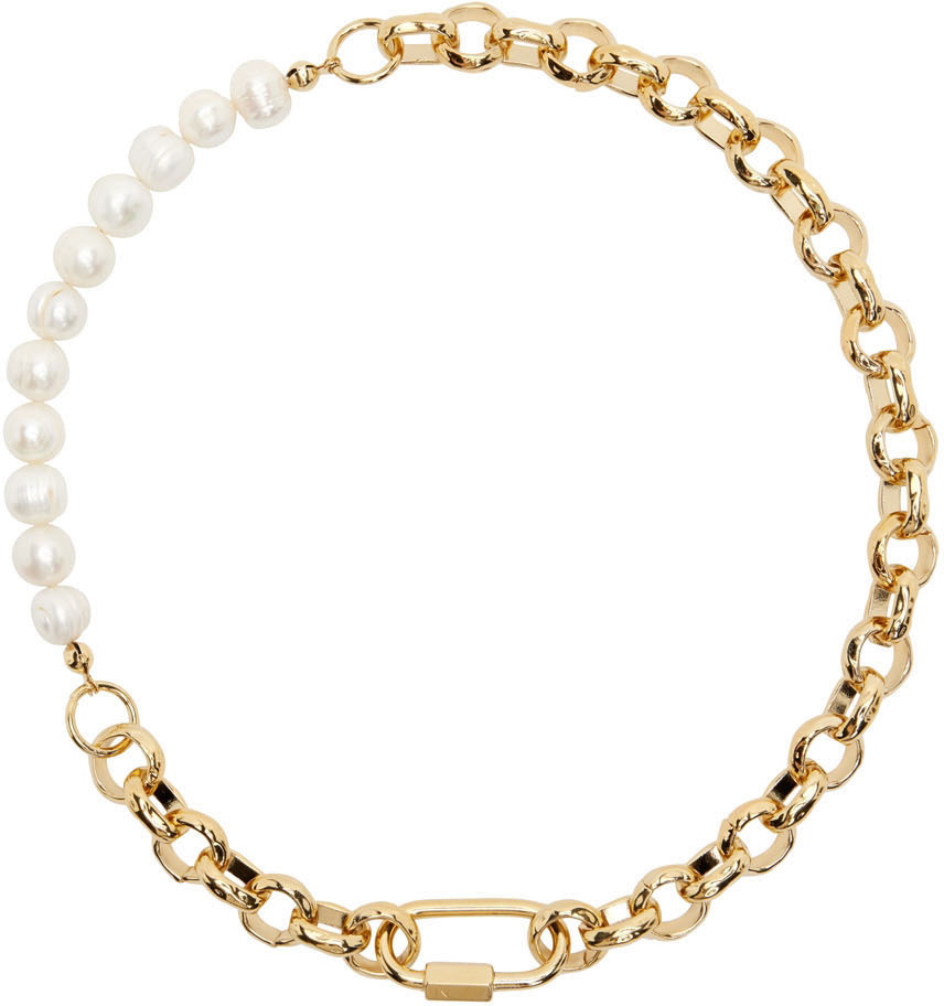 IN GOLD WE TRUST PARIS Gold Pearl Rolo Necklace
