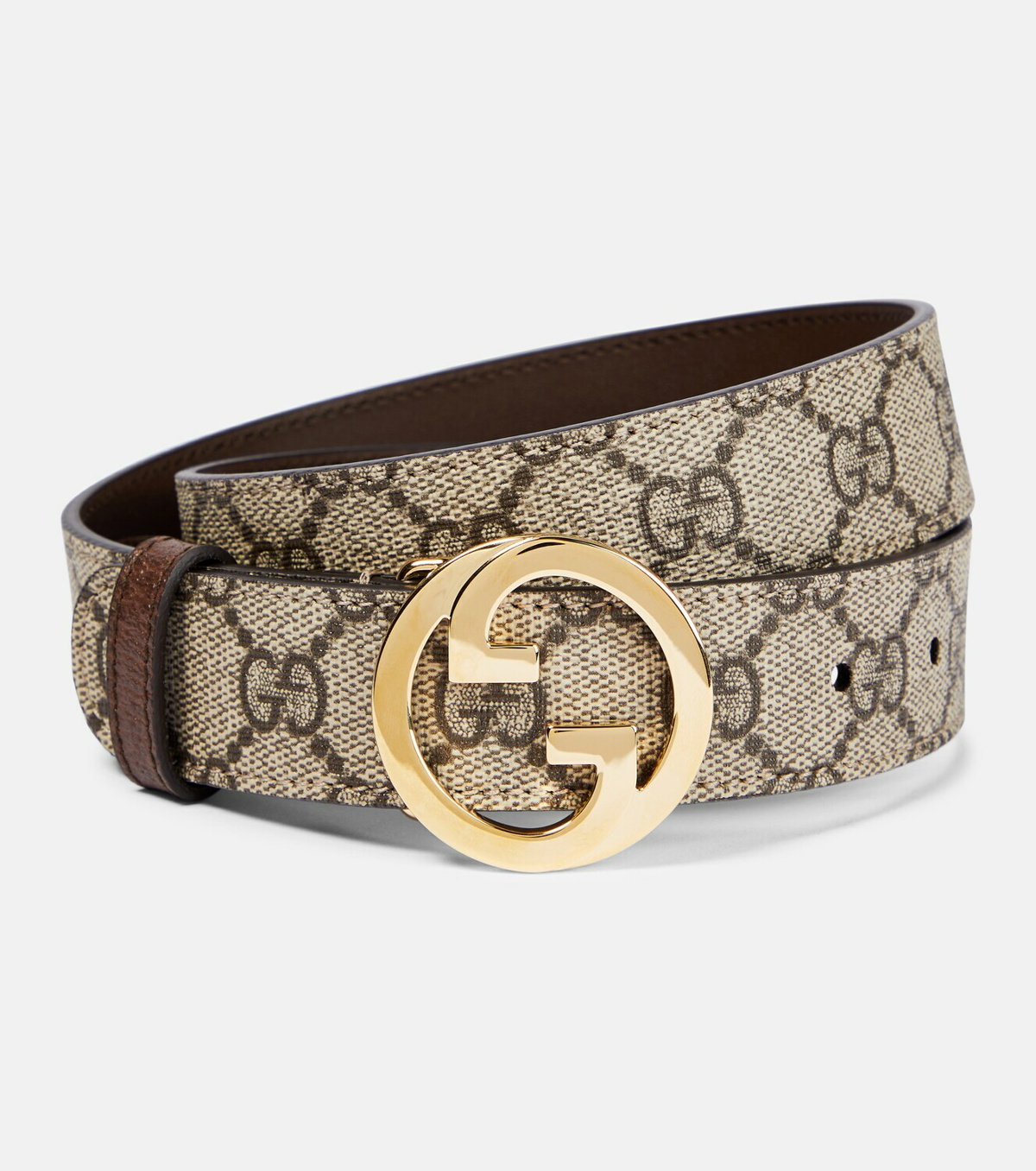 Gucci Blondie belt in beige and ebony Supreme