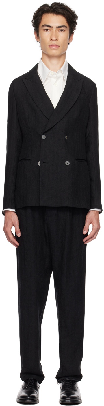 Emporio Armani Black Peaked Suit