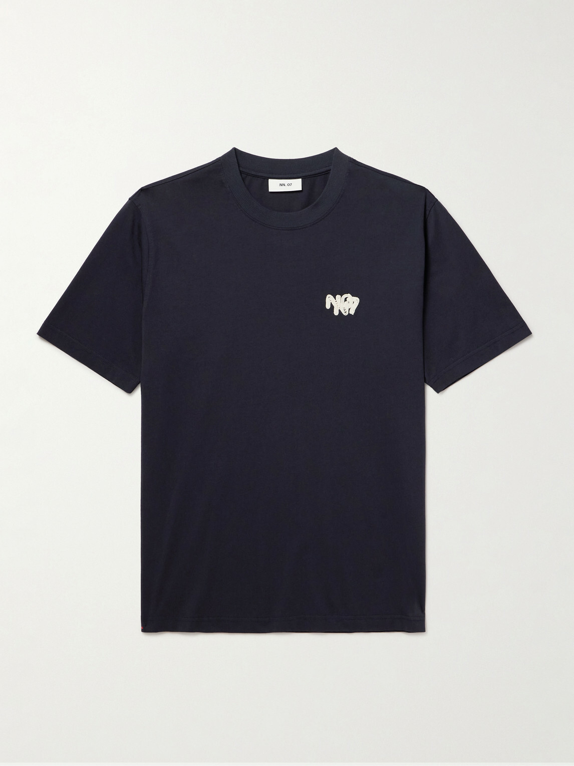 NN07 - Adam App 3209 Logo-Appliquéd Pima Cotton-Jersey T-Shirt - Blue