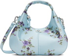 GANNI Blue Printed Satin Mini Bag