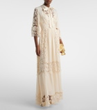 Elie Saab Georgette and macramé gown