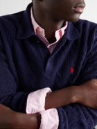 Polo Ralph Lauren - Cable-Knit Wool and Cashmere-Blend Polo Sweater - Blue