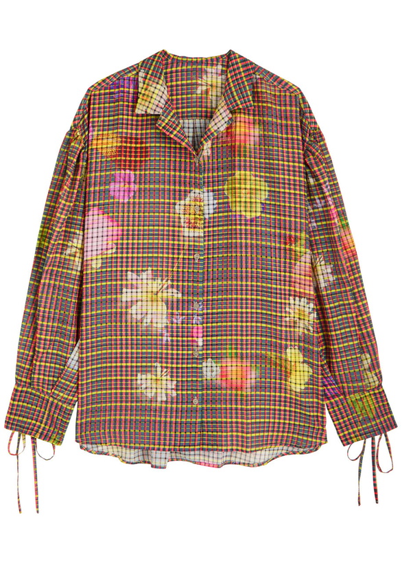Photo: Julia Heuer Hannes Checked Semi-sheer Seersucker Shirt Brown