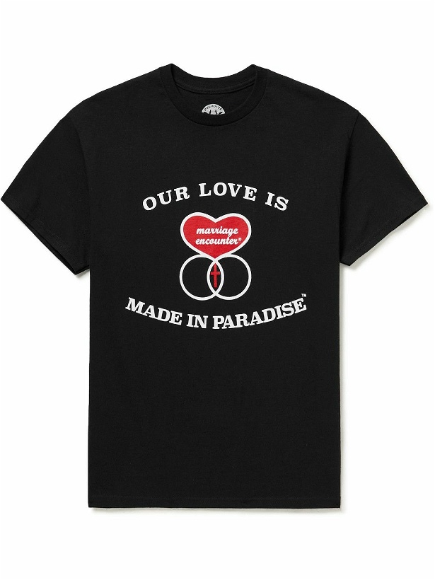 Photo: PARADISE - Marriage Encounter Printed Cotton-Jersey T-Shirt - Black