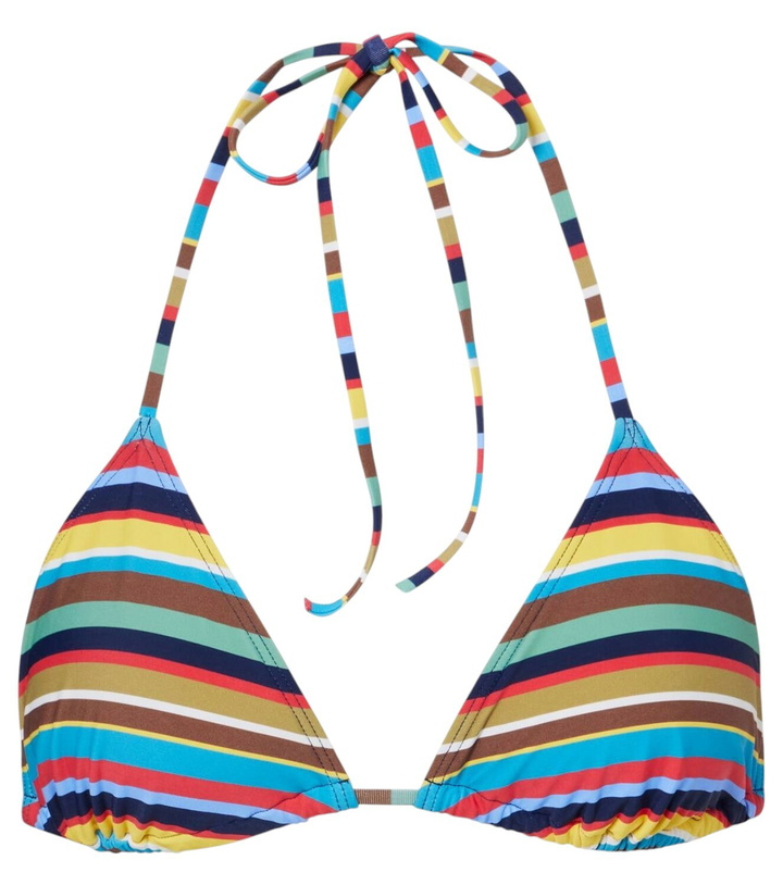 Photo: Staud Lido striped halterneck bikini top