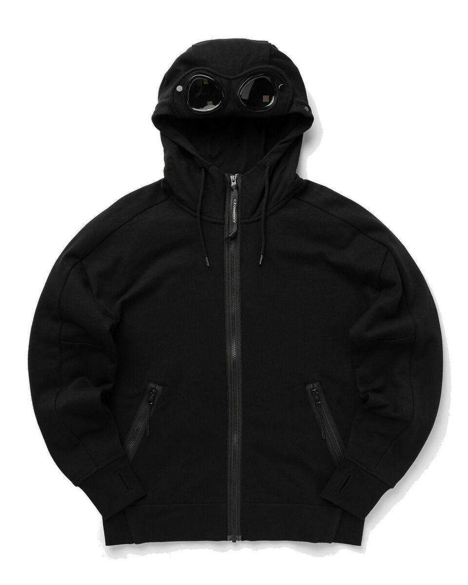 Photo: C.P. Company Diagonal Raised Fleece Sweatshirts   Hooded Open Black - Mens - Half Zips