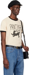 Valentino Off-White Cotton 'Panther' Print T-shirt
