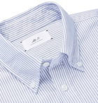 Mr P. - Slim-Fit Button-Down Striped Cotton Shirt - Men - Blue