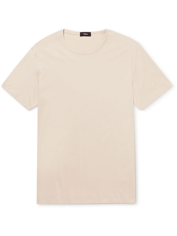 Photo: Theory - Cotton-Jersey T-Shirt - Neutrals