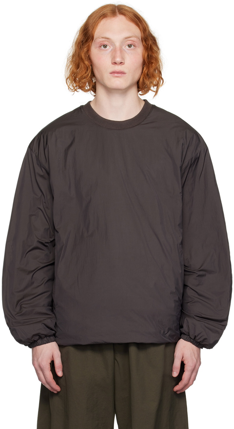AMOMENTO Brown Quilted Reversible Sweatshirt