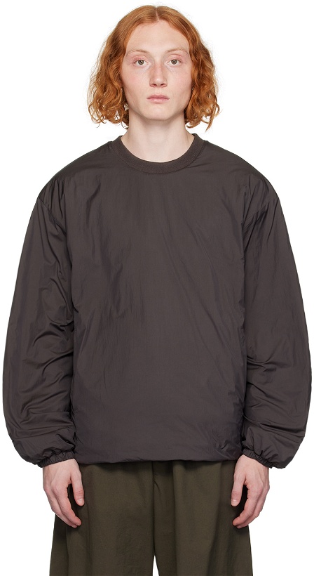 Photo: AMOMENTO Brown Quilted Reversible Sweatshirt