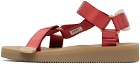 Suicoke Red & Beige DEPA-Cab Sandals
