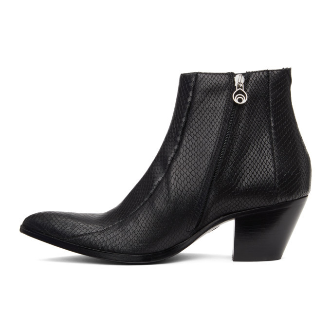 Pyer Moss Black Brother Vellies Edition Snake Chelsea Boots