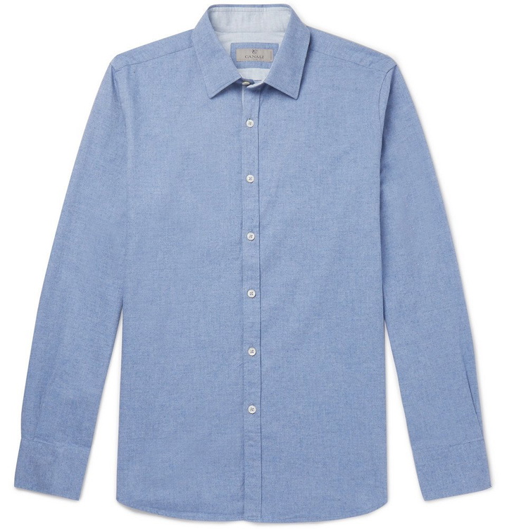 Photo: Canali - Brushed-Cotton Shirt - Blue