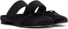MM6 Maison Margiela Black Satin Anatomic Logo Ballerina Slippers