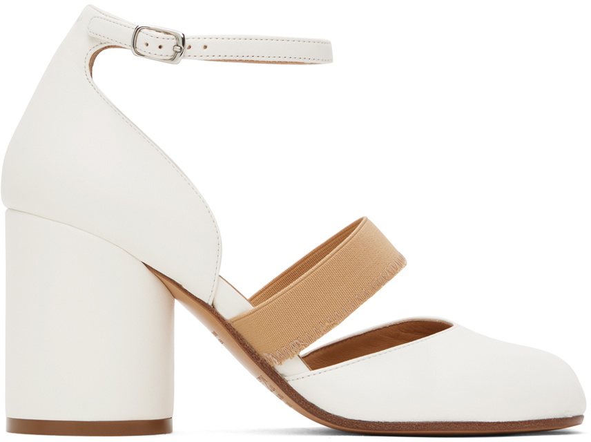 Maison Margiela Off-White Tabi 80 Elastic Band Heels Maison