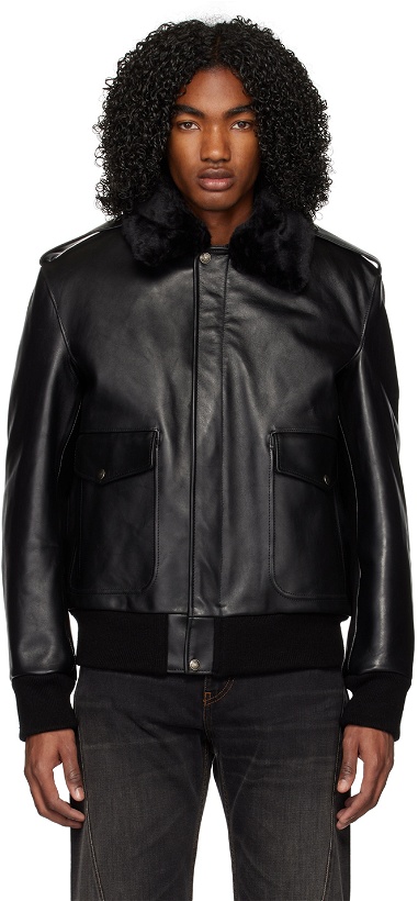 Photo: Schott Black A-2 Leather Jacket