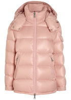 Moncler Maire Padded Hooded Laqué Nylon Jacket Light Pink