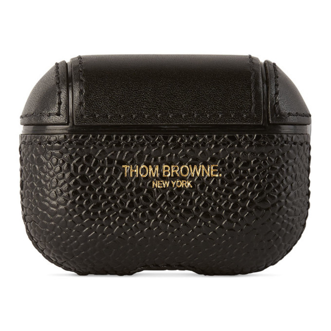 Thom Browne Black Leather AirPods Pro Case Thom Browne