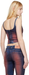 KNWLS Red & Navy Harley Denim Tank Top