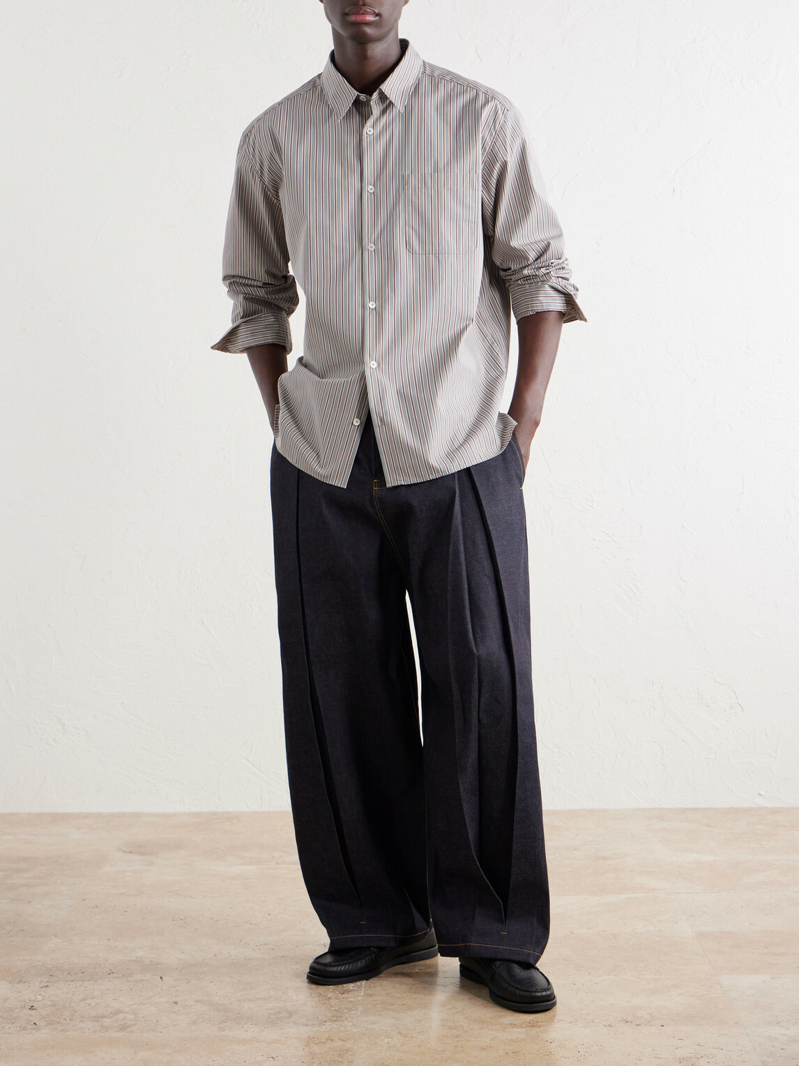 A.P.C. - Malo Striped Cotton-Poplin Shirt - Gray