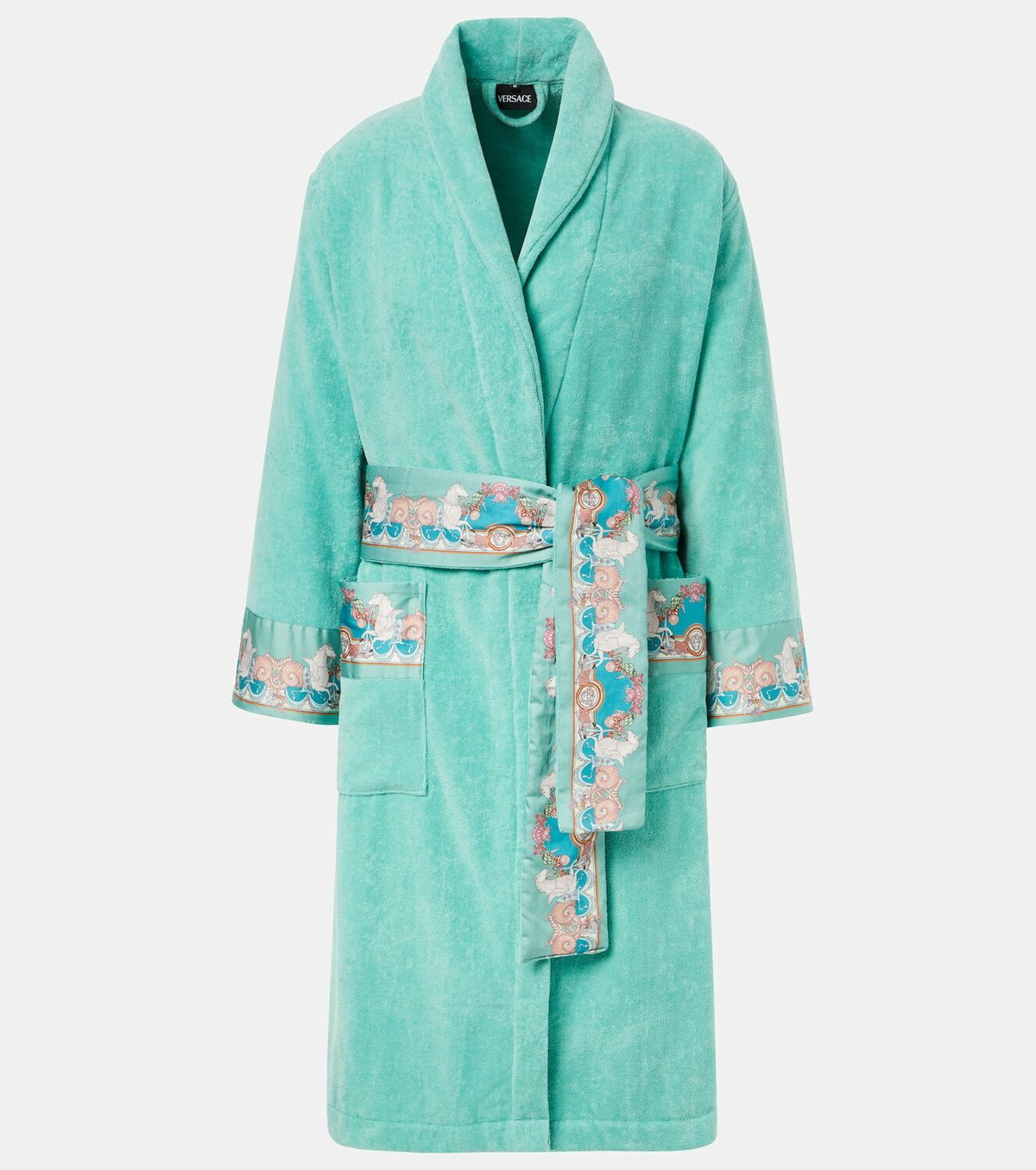 Versace Home Coral Theatre cotton terry bathrobe