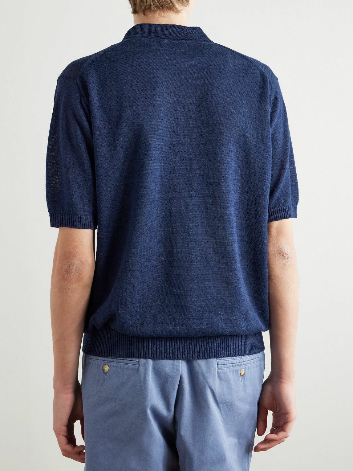 Beams Plus - Hemp Polo Shirt - Blue Beams Plus