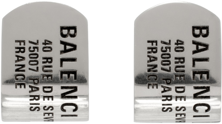 Photo: Balenciaga Silver Tags Stud Earrings