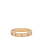 Maison Margiela Men's Embossed Number Logo Band Ring in Gold